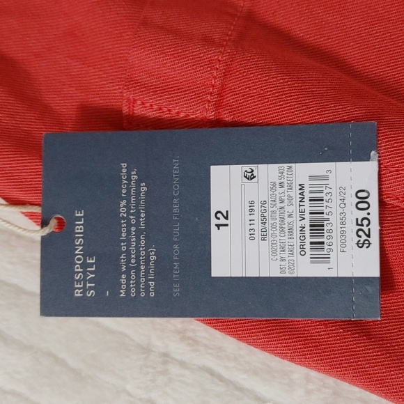 Universal tread red orange women's shorts size 12 NWT - Picture 7 of 7